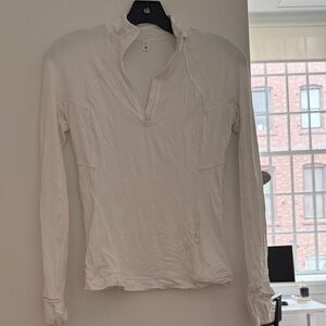 Lululemon White Long Sleeve Zip-Up Top